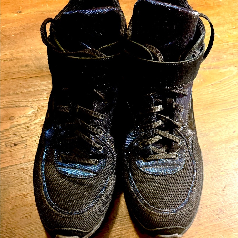 Chanel Black Mens High Tops With Iridescent Blue Mesh And Tech Fabric